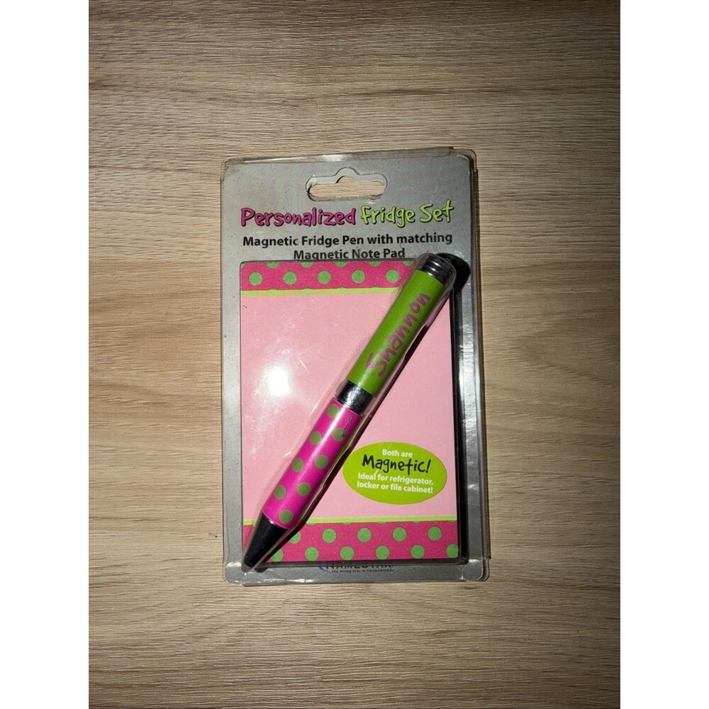 PERSONALIZED SHANNON REFRIGERATOR FRIDGE GIFT SET MAGNETIC PEN NOTE PAD NOS